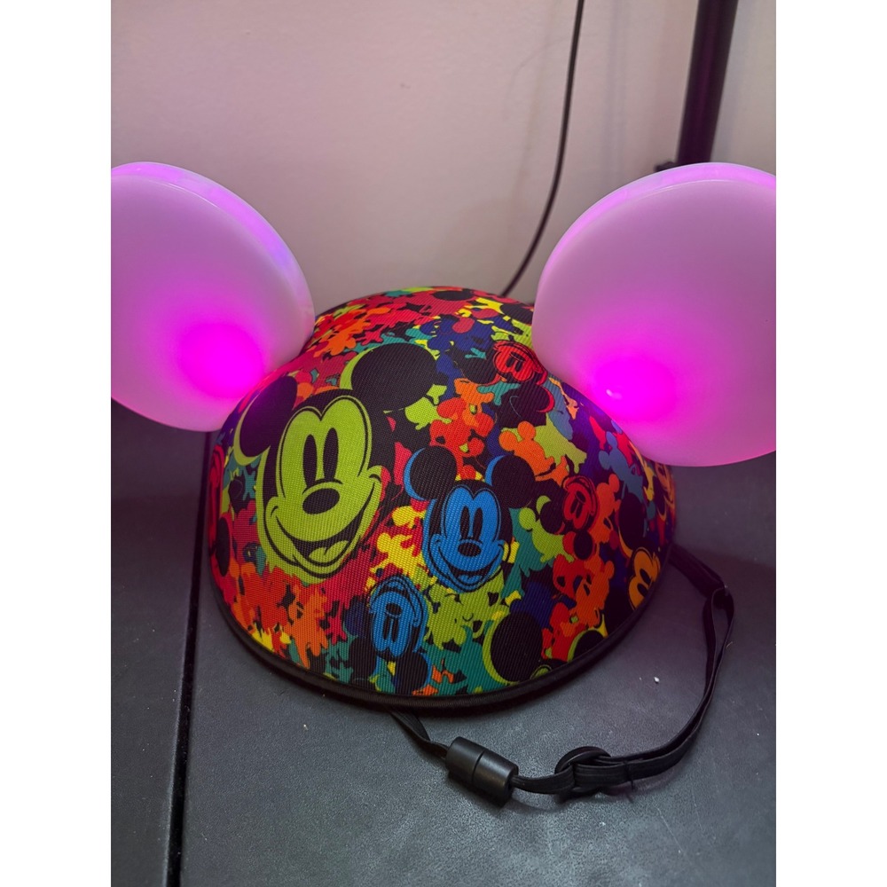 Disney Parks Mickey Mouse Glow with the Show Light Up Ear Hat Splatter PaintMult